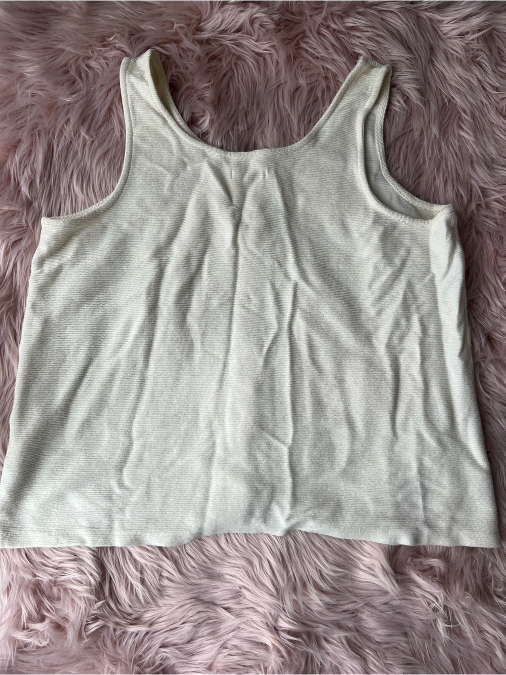 100% Cotton Madewell Cream Button-Front Ribbed Tank Plus Size - Picture 3 of 5